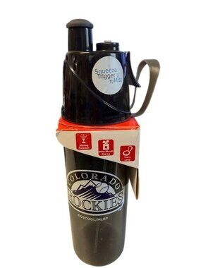 Colorado Rockies Black Misting Water Bottle With Trigger Spray & Carry Loop - Wi
